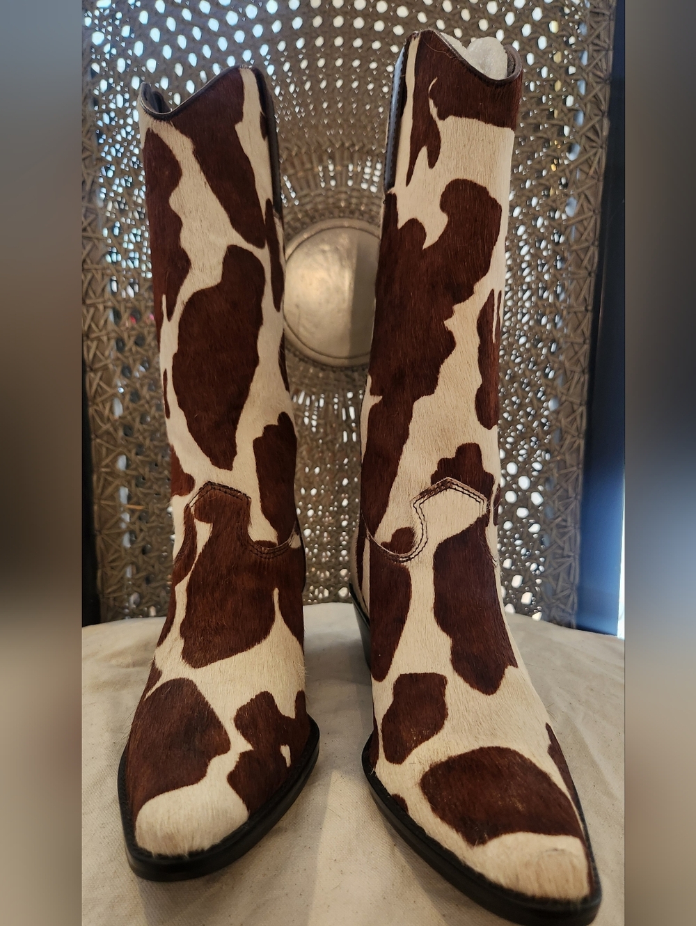 Matisse Hair-on-Hide Western Boots - Cowhide Print, Size 7.5 - Picture 2 of 9